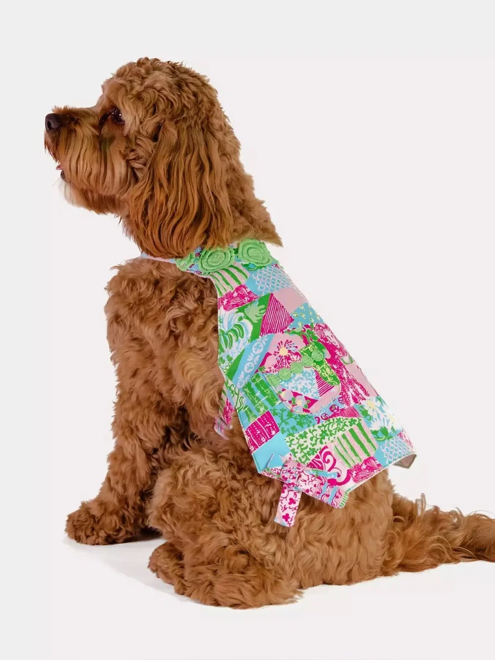 Lilly Pulitzer Pink & Green Patchwork Pet Dog shift Dress